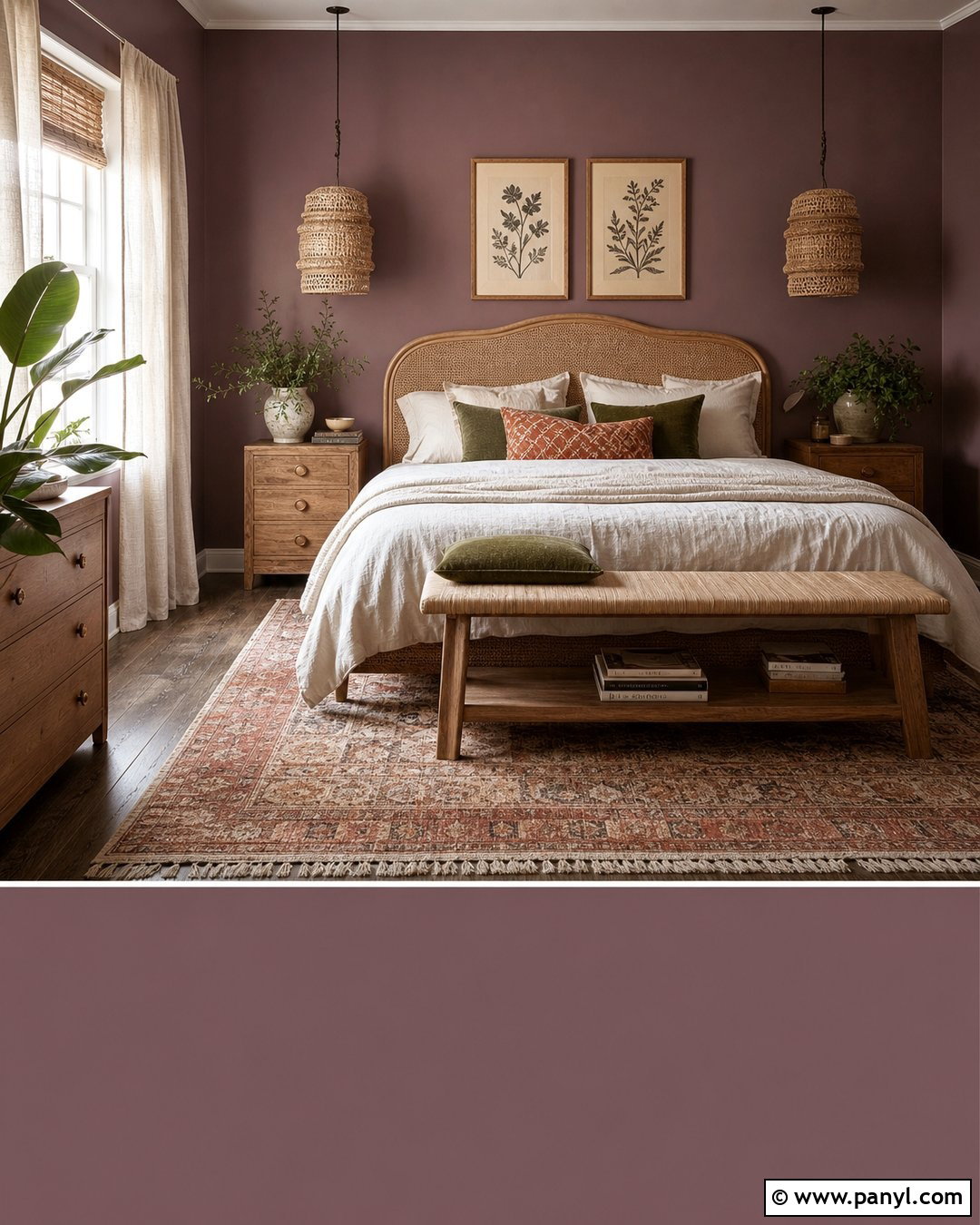 Mauve Boho Bedroom - 35 Mauve Wall Color Ideas