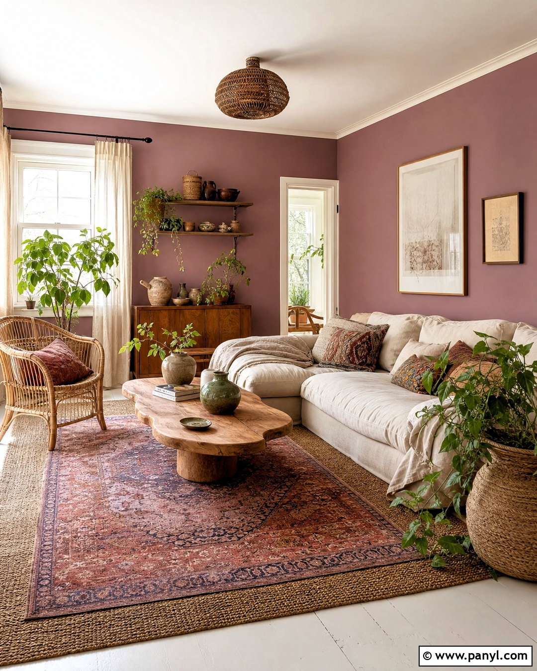 Mauve Boho Living Room - 20 mauve living room ideas