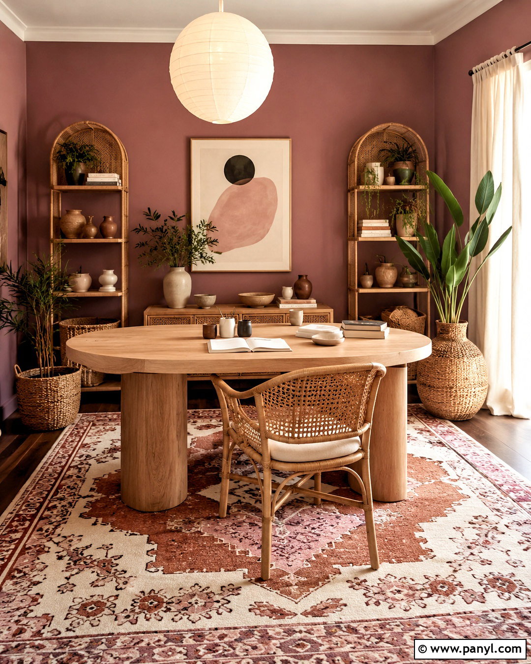 Mauve Boho Office - 20 mauve office ideas