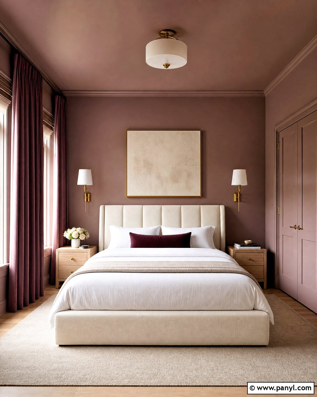 Mauve Color-Drenched Bedroom - 20 mauve room ideas