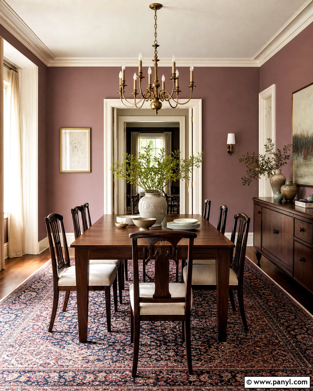 Mauve Dining Room With Dark Wood - 20 mauve room ideas