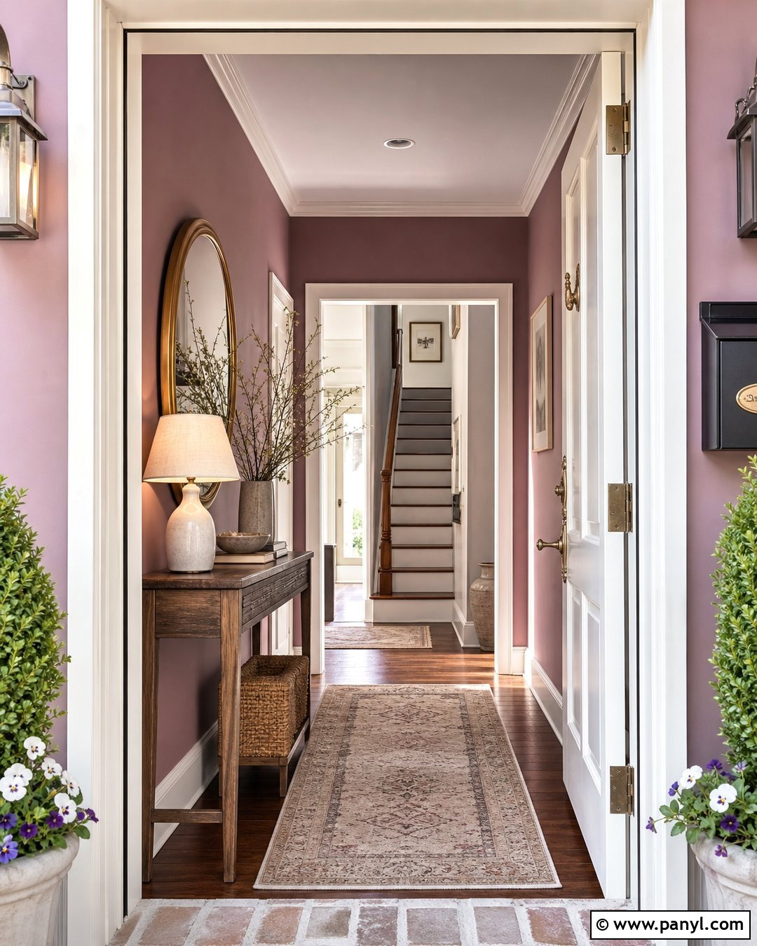 Mauve Entryway - 35 Mauve Wall Color Ideas