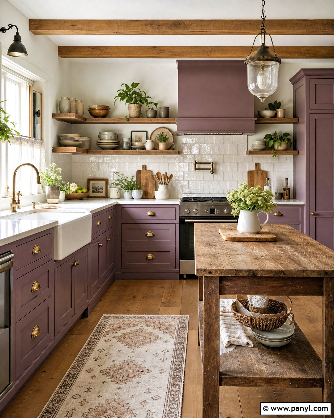 Mauve Farmhouse Purple Kitchen - 20 purple kitchen ideas