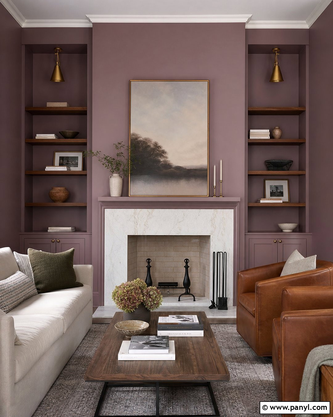 Mauve Fireplace Wall - 35 Mauve Wall Color Ideas