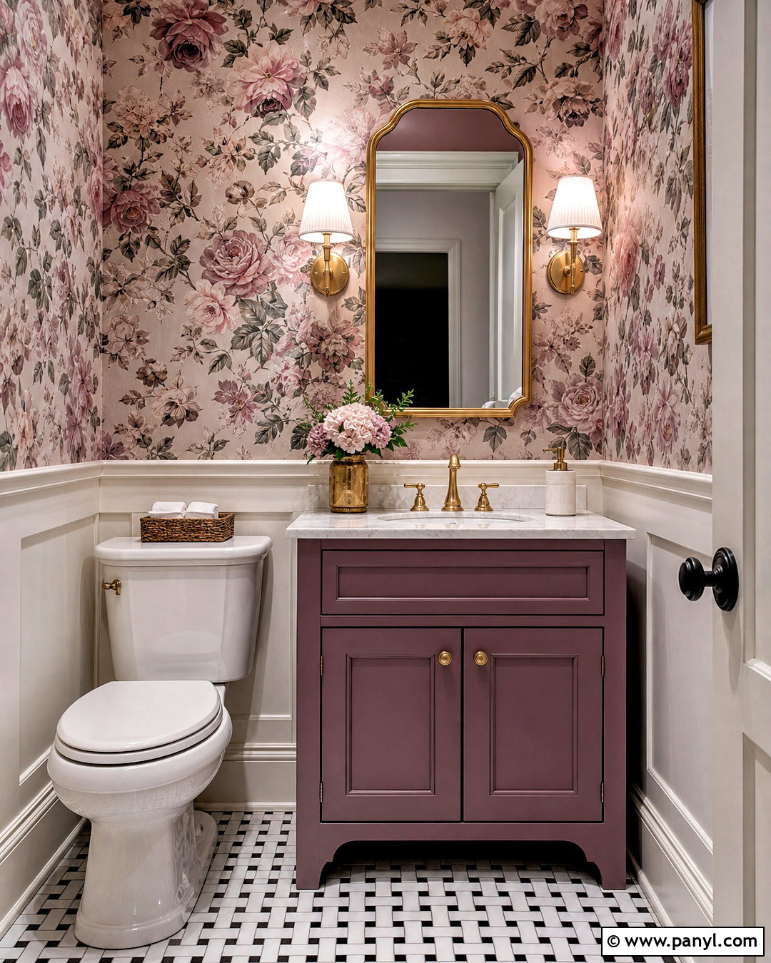 Mauve Floral Wallpaper Bathroom - 20 mauve bathroom ideas