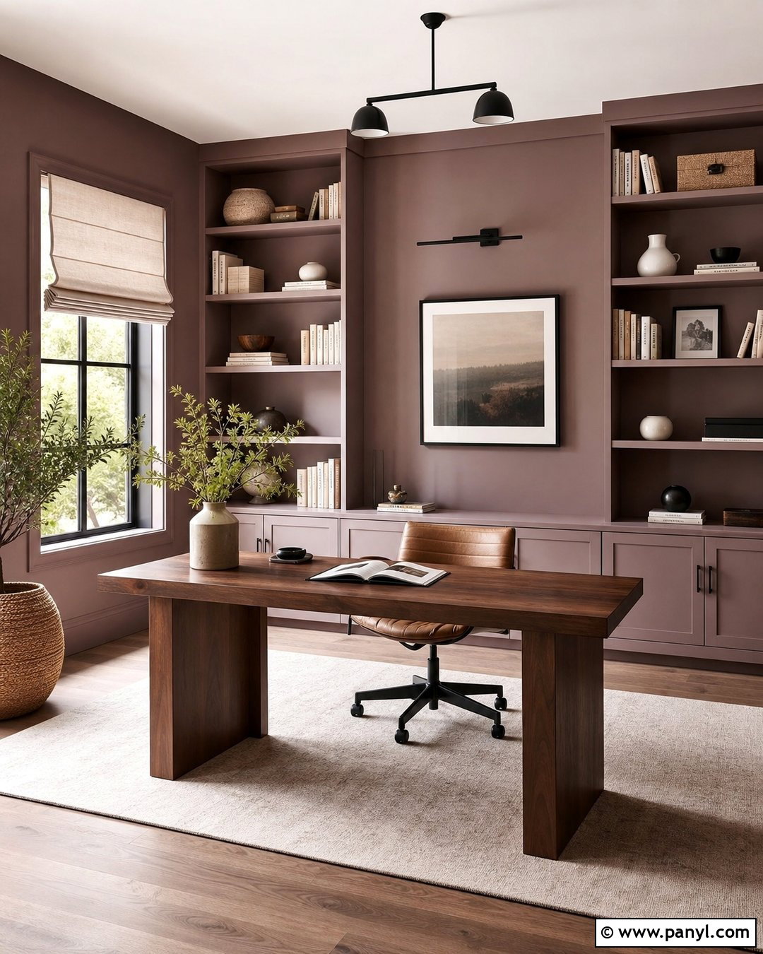 Mauve Home Office - 35 Mauve Wall Color Ideas