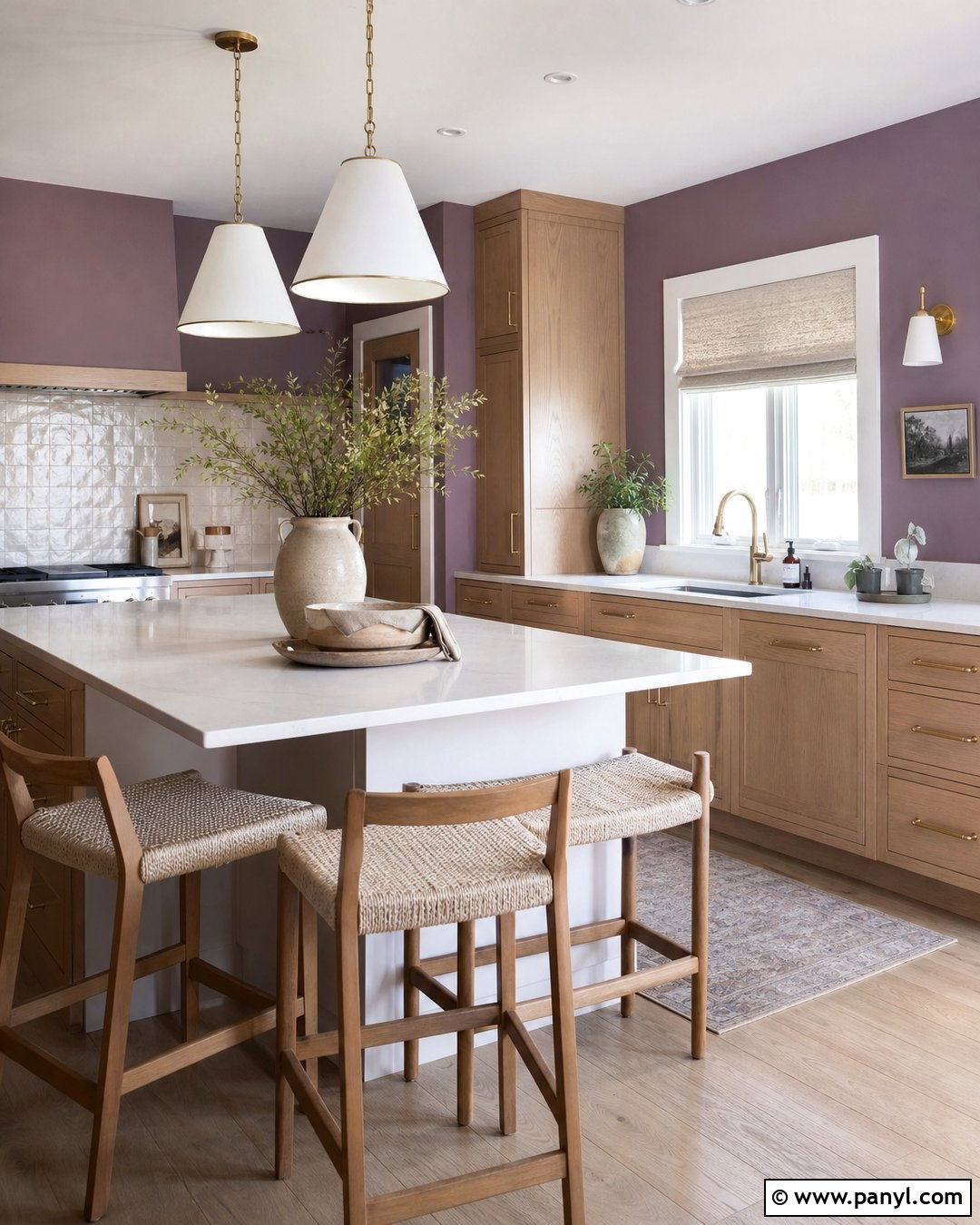 Mauve Kitchen Walls With Light Oak Cabinets - 35 purple kitchen walls