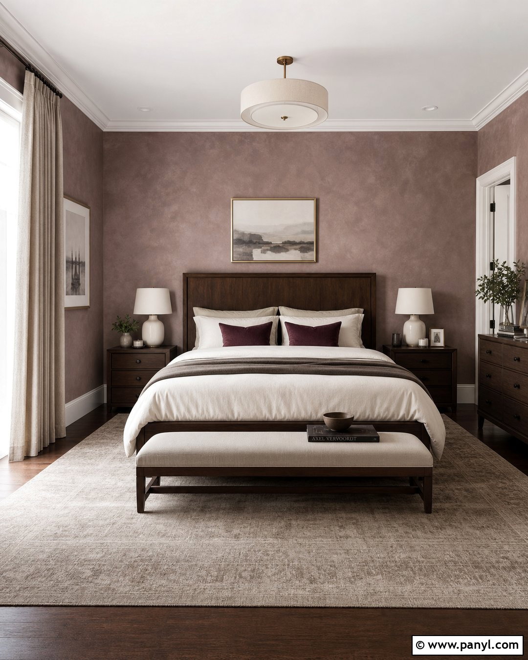 Mauve Limewash Bedroom Wall - 35 limewash accent wall ideas