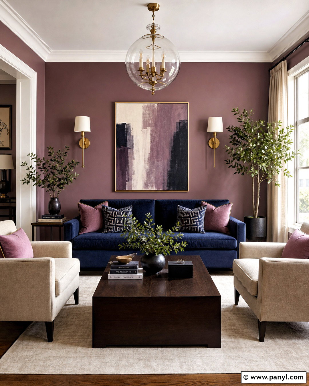 Mauve Living Room With Navy Blue - 20 mauve living room ideas
