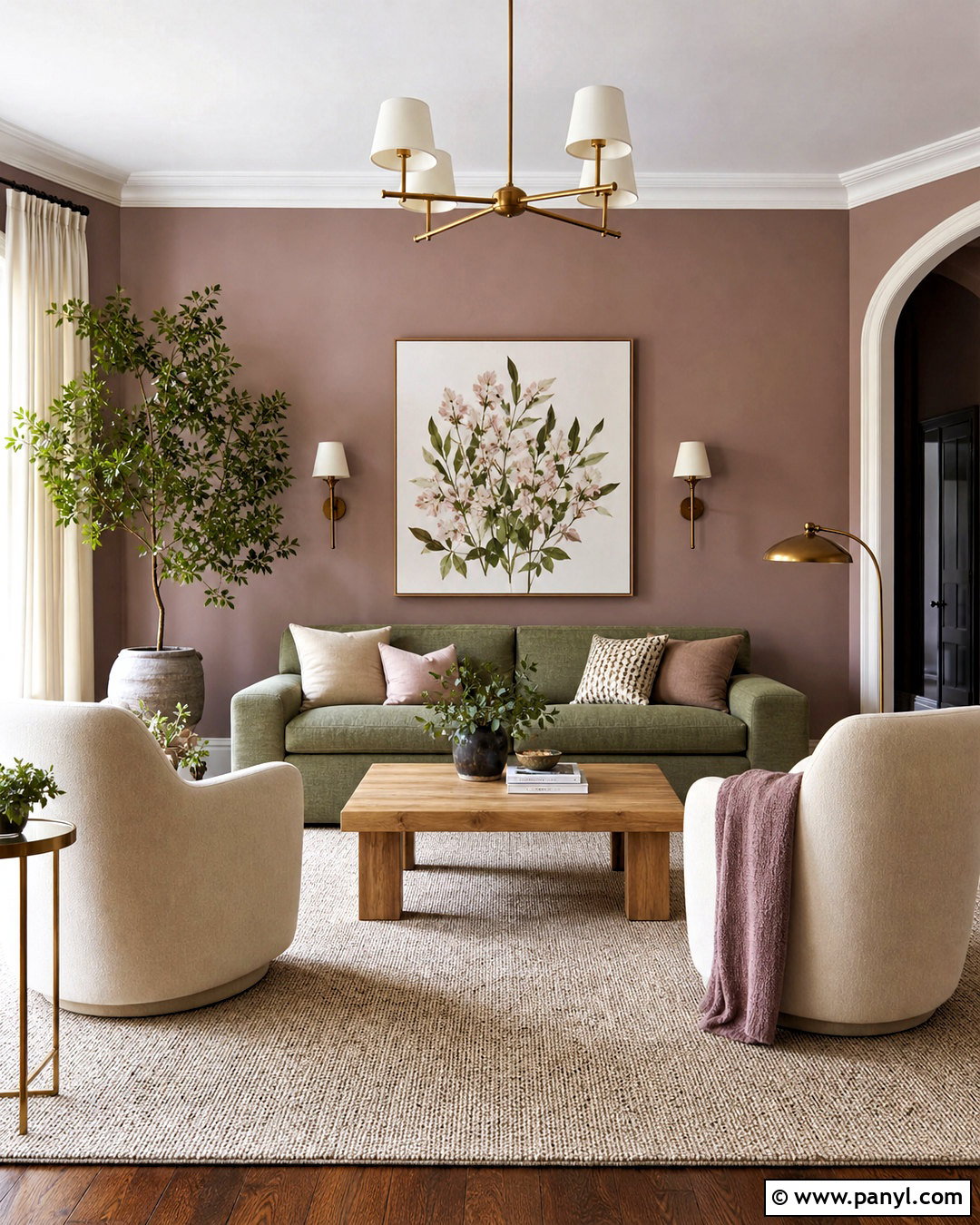 Mauve Living Room With Sage Green - 20 mauve living room ideas