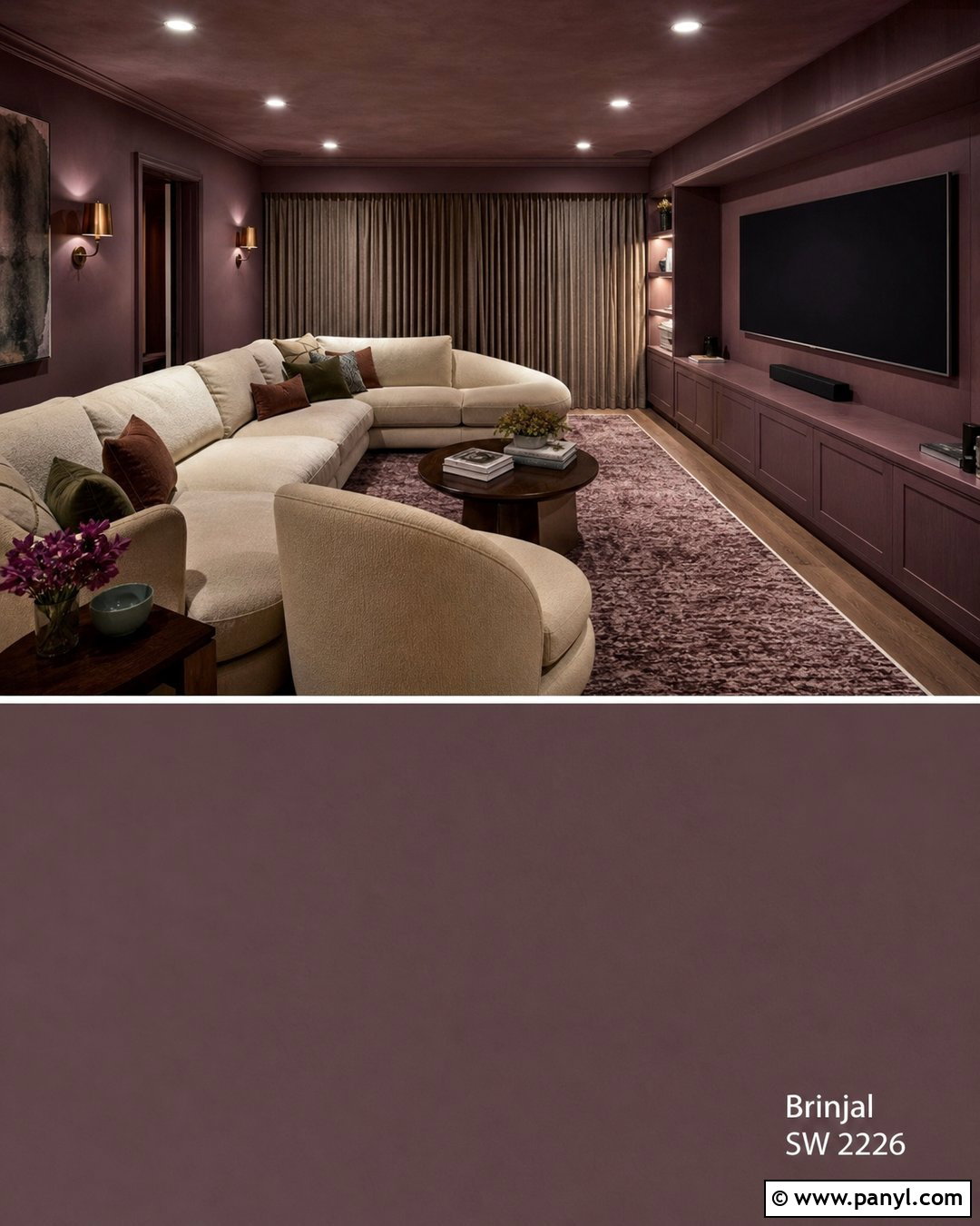 Mauve Media Room - 35 Mauve Wall Color Ideas