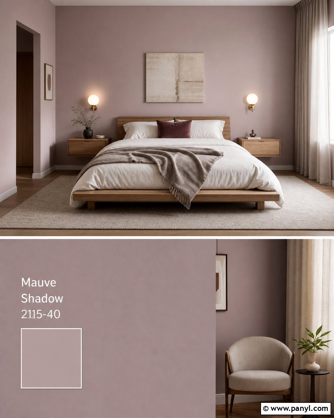 Mauve Minimalist Bedroom - 35 Mauve Wall Color Ideas