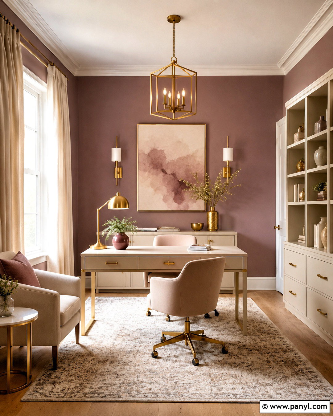 Mauve Office With Gold Accents - 20 mauve office ideas