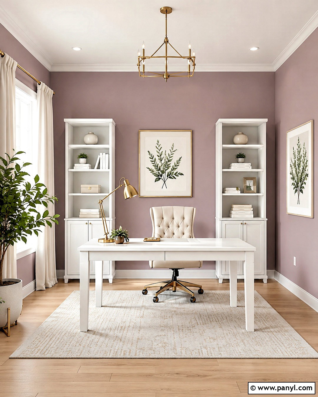 Mauve Office With White Furniture - 20 mauve office ideas