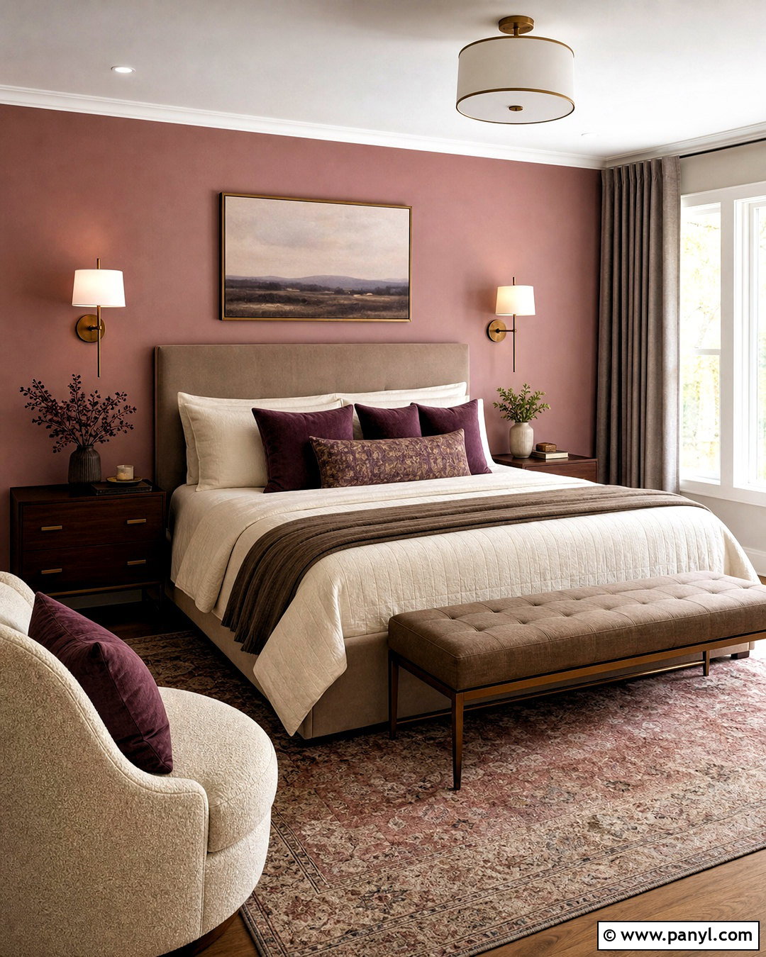 Mauve Pink Accent Wall Bedroom - 20 pink accent wall bedroom ideas