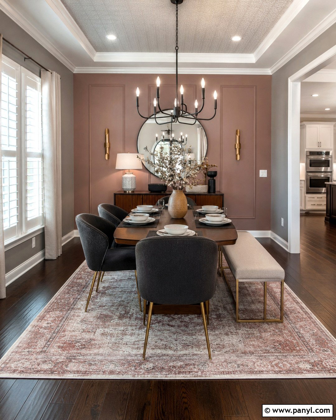 Mauve Pink Accent Wall Dining Room - 20 Grey Walls With Pink Accent Wall Ideas