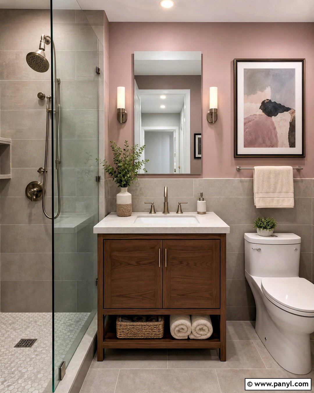 Mauve Pink Bathroom - 20 small pink bathroom ideas