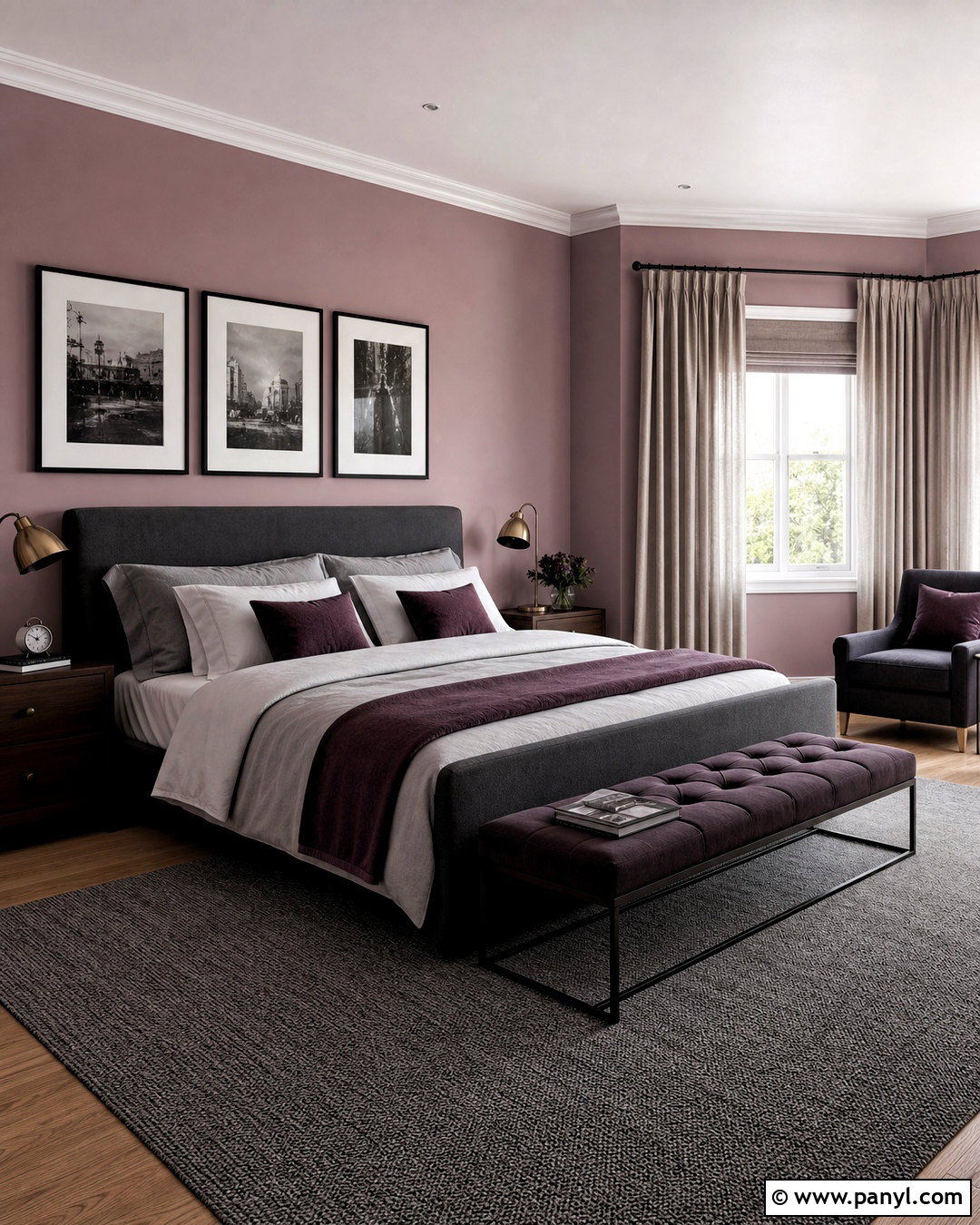 Mauve Pink Bedroom With Charcoal - 20 bedroom paint colors pink ideas