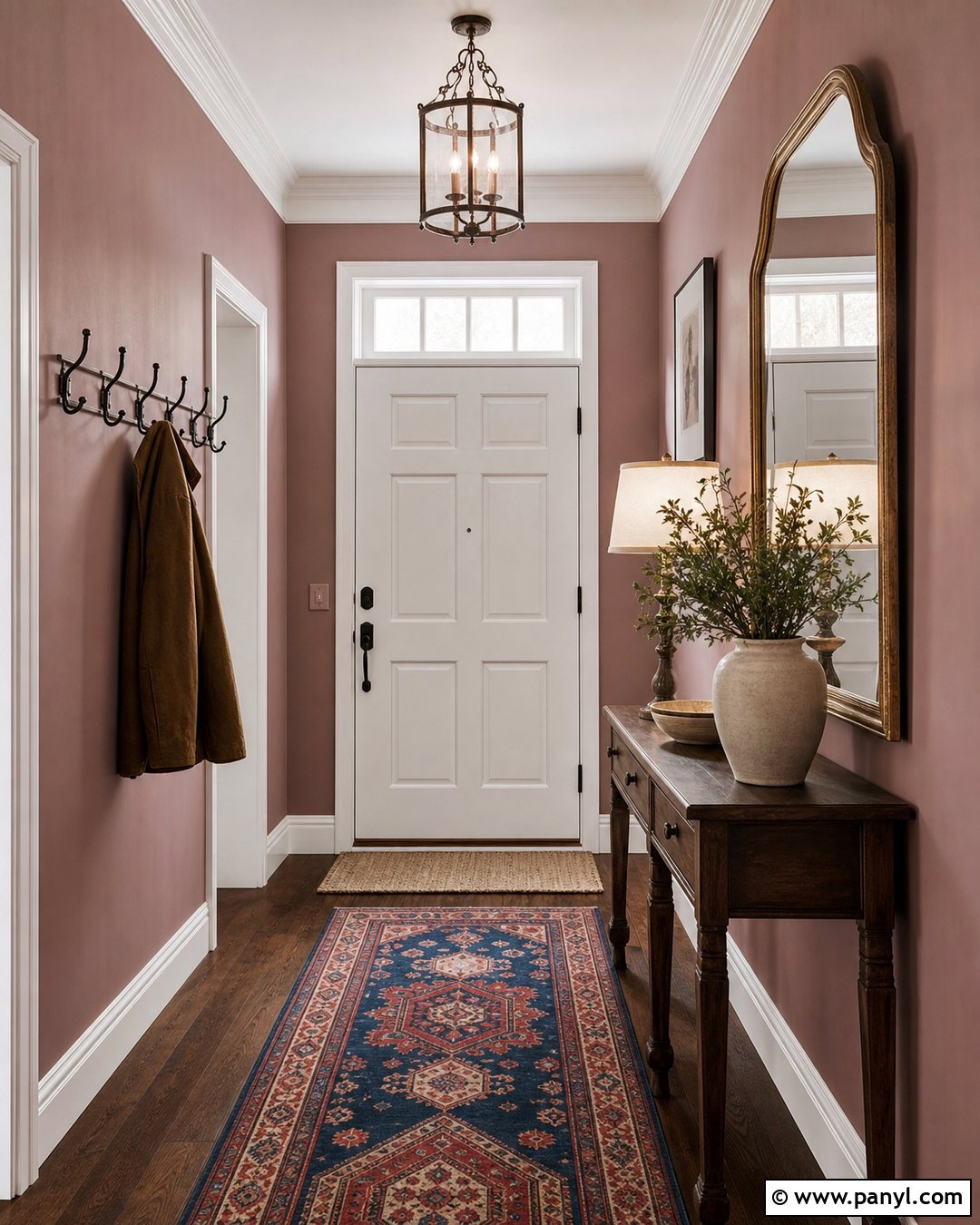 Mauve Pink Entryway Walls - 35 Pink Painted Walls