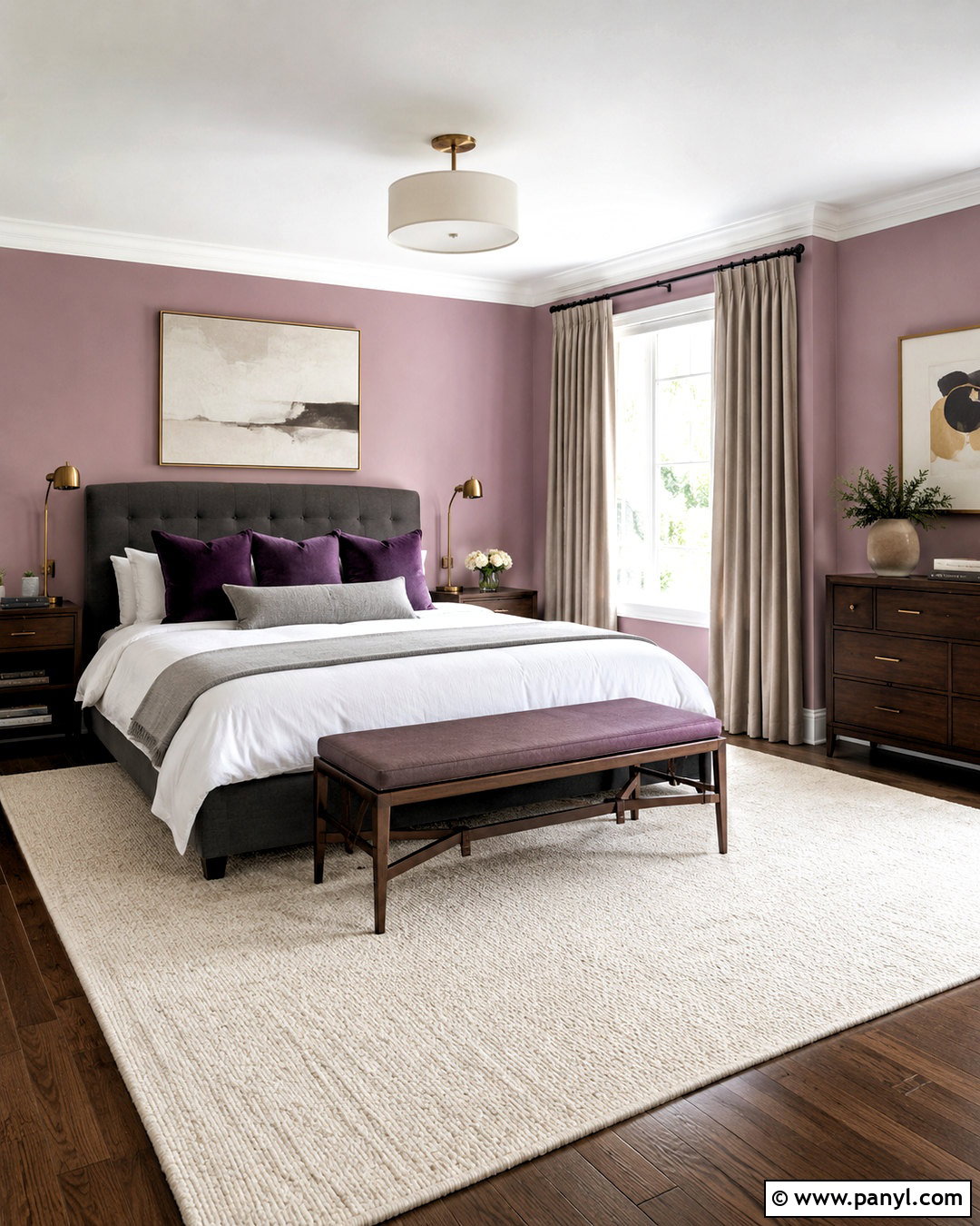 Mauve Pink Guest Bedroom - 20 pink colour room ideas
