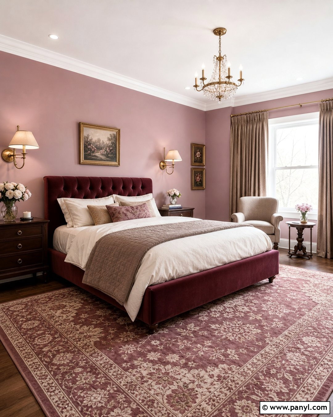 Mauve Pink Walls With Burgundy - 30 pink wall color combination ideas