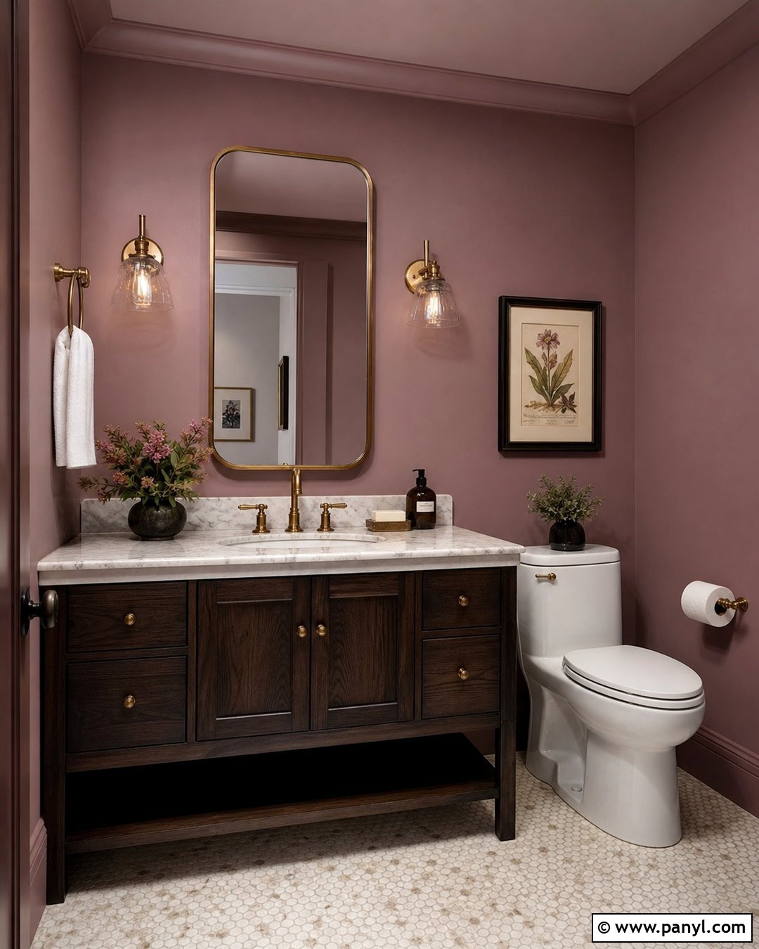 Mauve Powder Room - 35 Mauve Wall Color Ideas