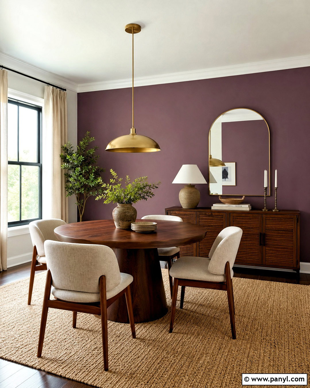 Mauve Purple Accent Wall Dining Room - 20 purple accent wall ideas
