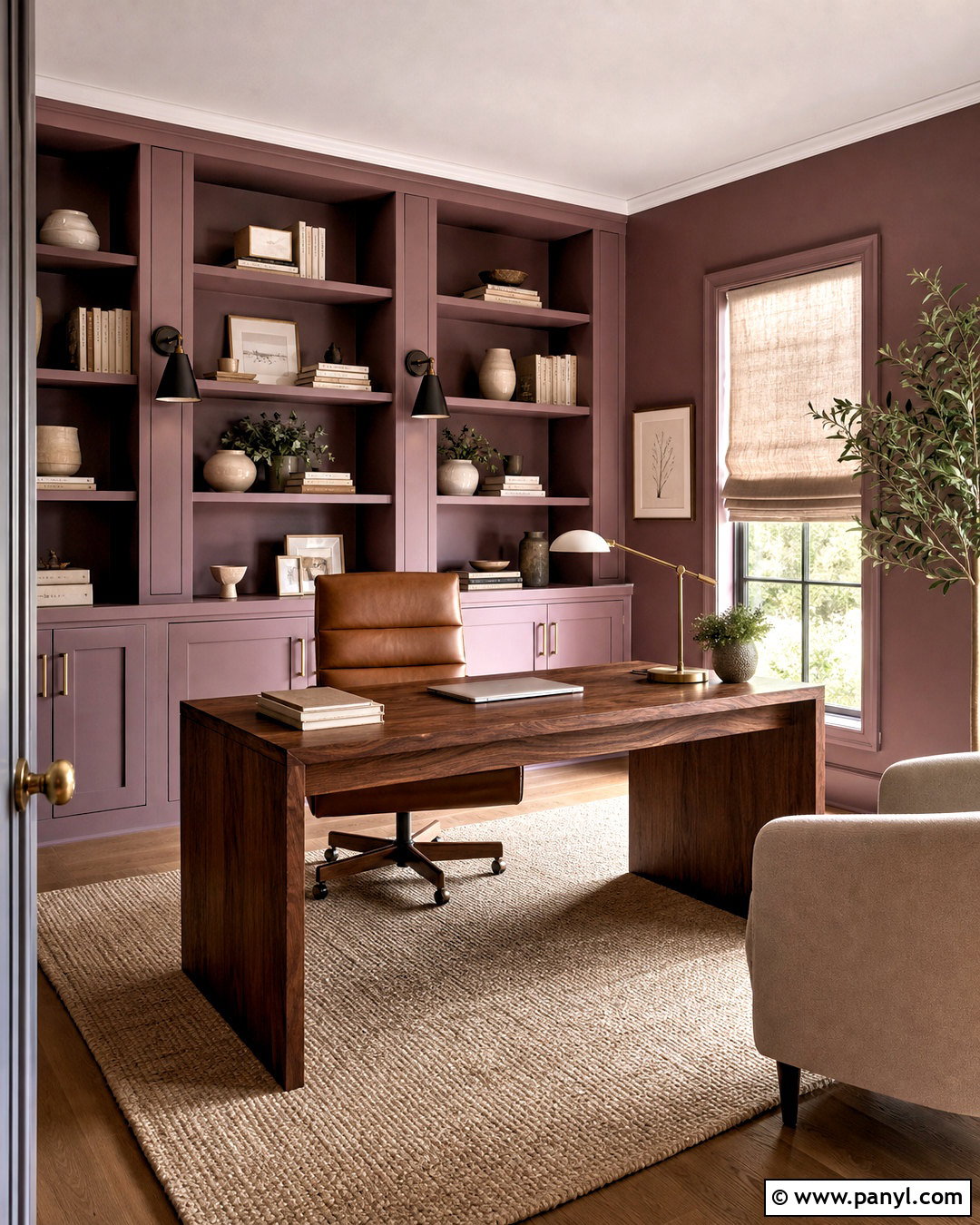 Mauve Purple Home Office - 20 purple room paint ideas