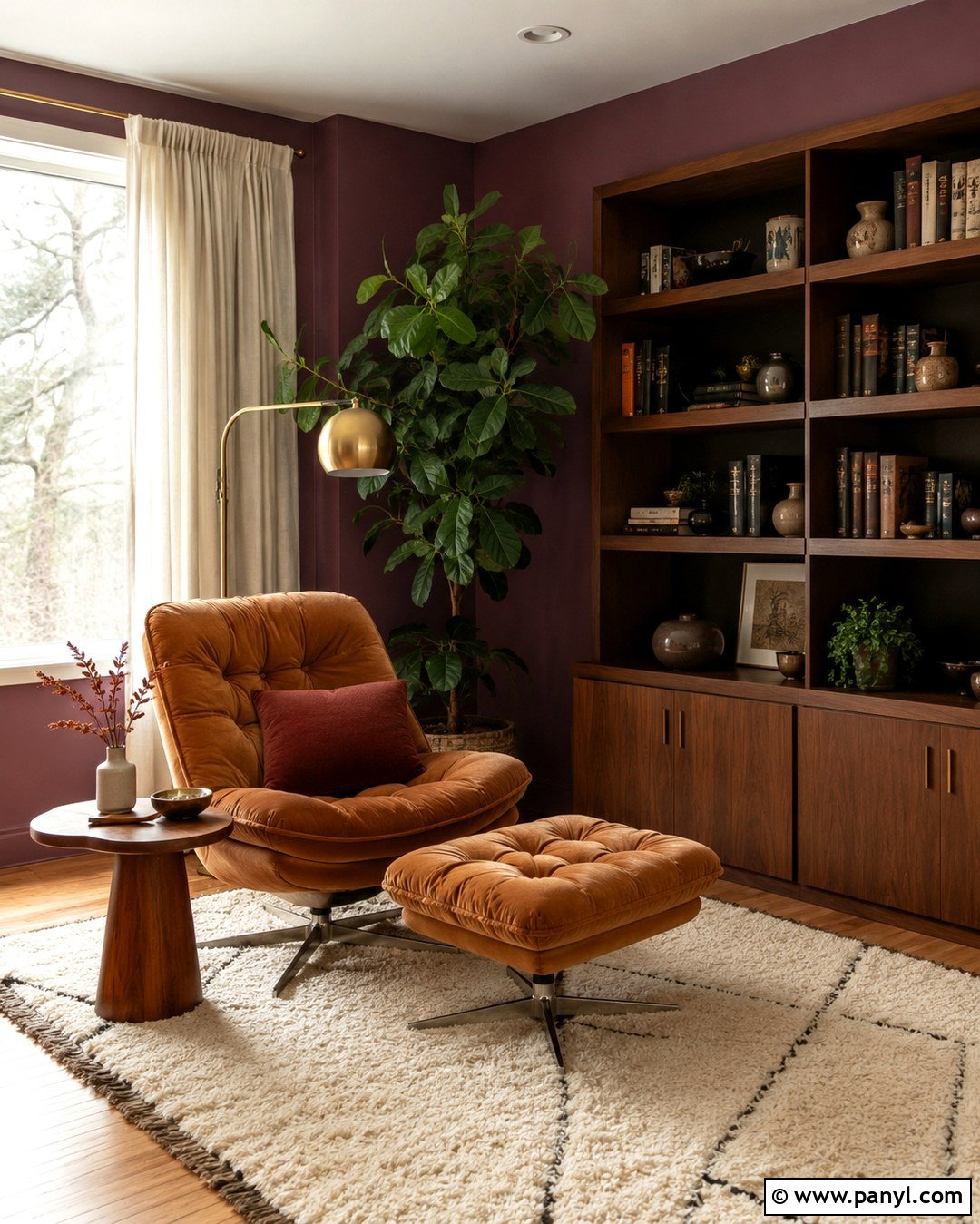 Mauve Reading Room Walls - 20 70S Wall Paint Colors