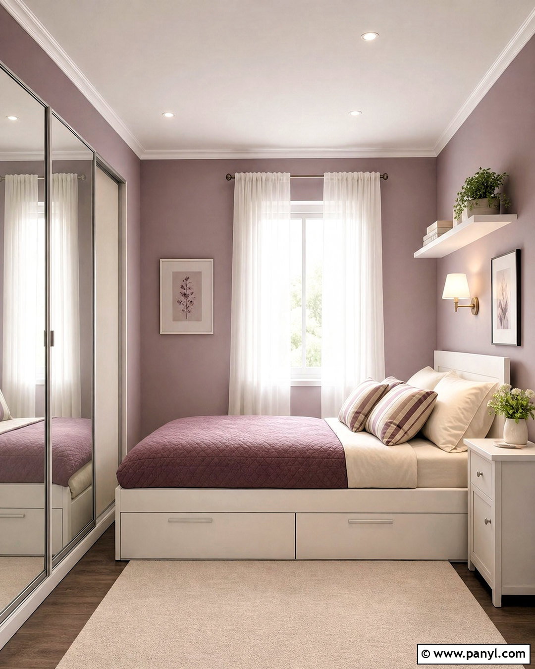 Mauve Small Bedroom With White Furniture - 20 mauve room ideas