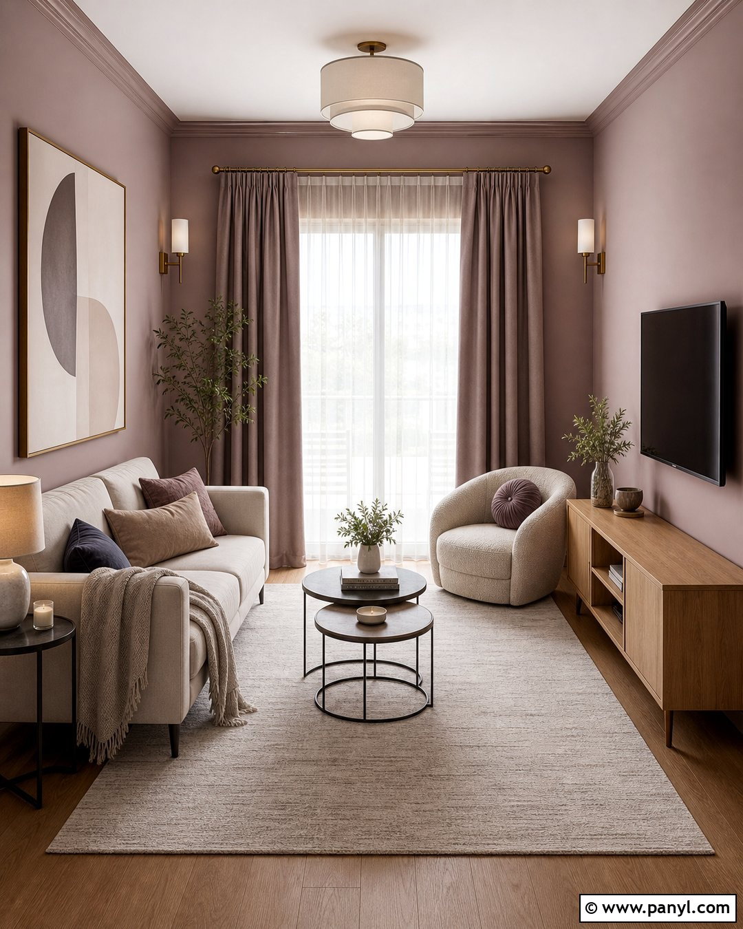 Mauve Small Living Room - 35 Mauve Wall Color Ideas