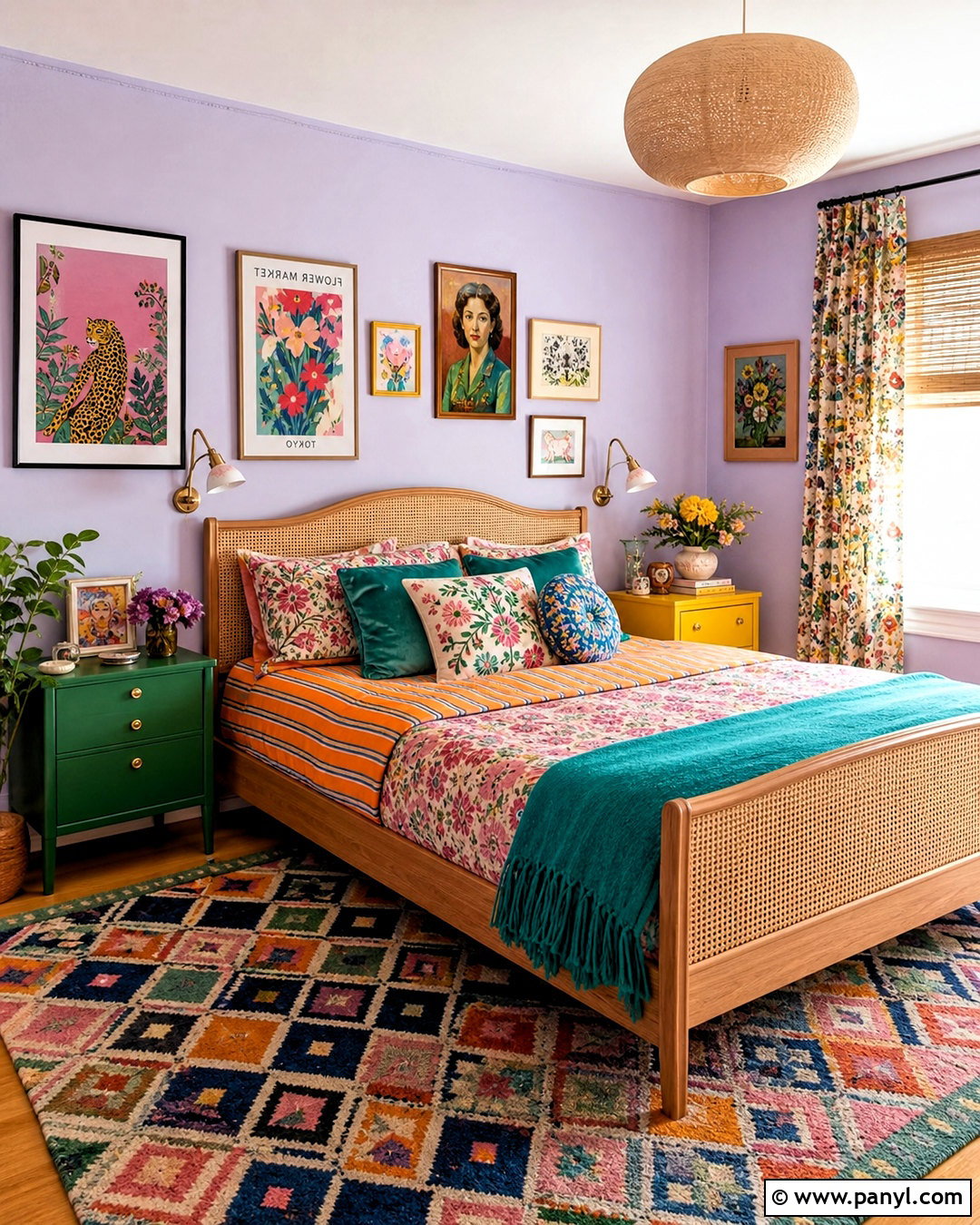 Maximalist Bedroom With Colorful Bedding - 20 bright maximalist decor ideas