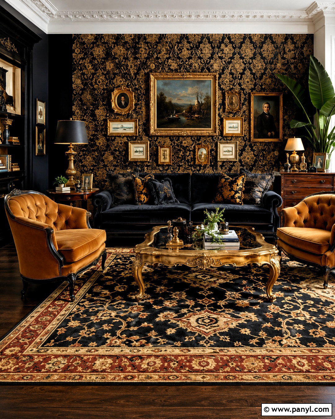 Maximalist Black And Gold Interior - 20 black and gold interior design ideas