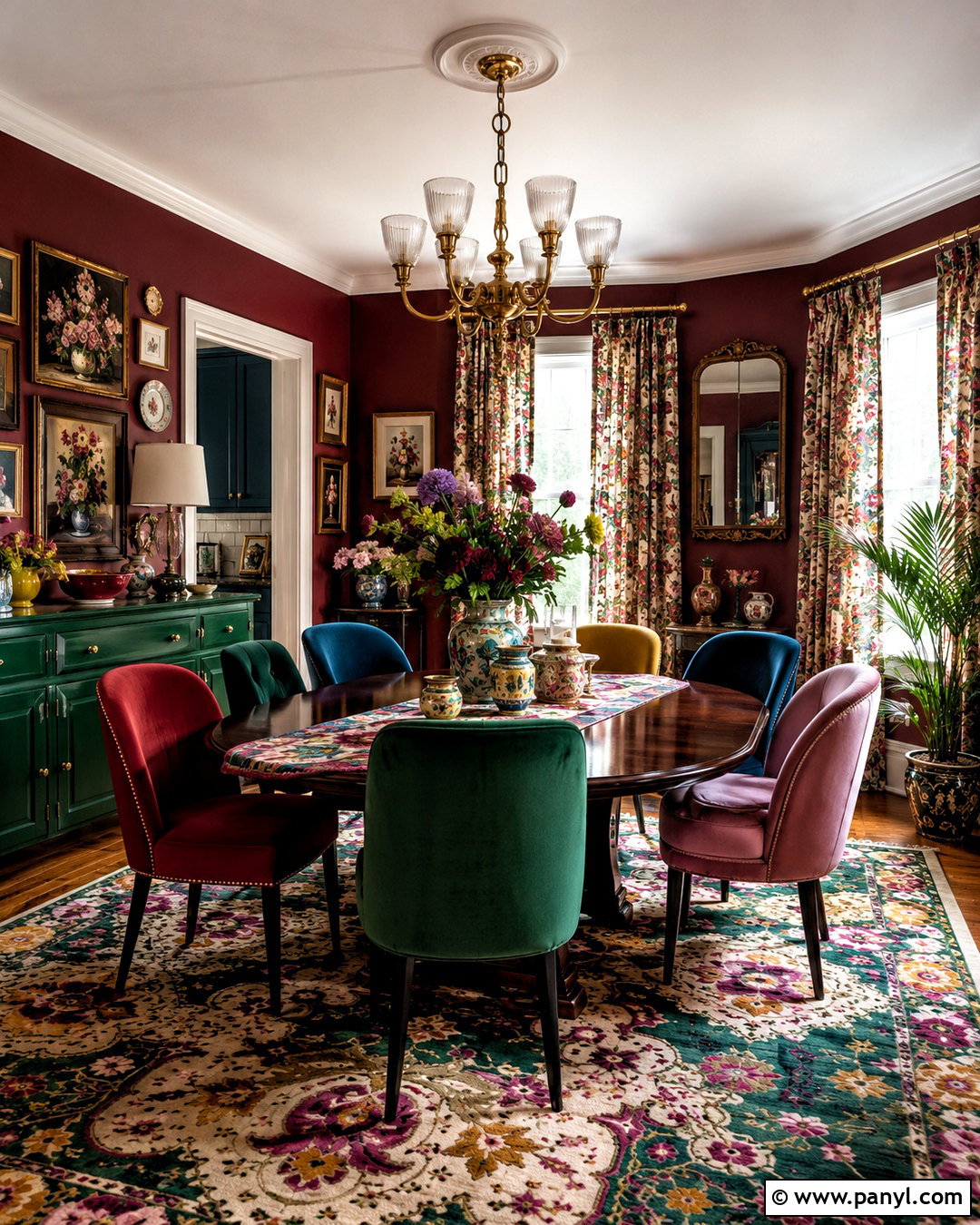 Maximalist Burgundy Dining Room - 20 burgundy dining room ideas