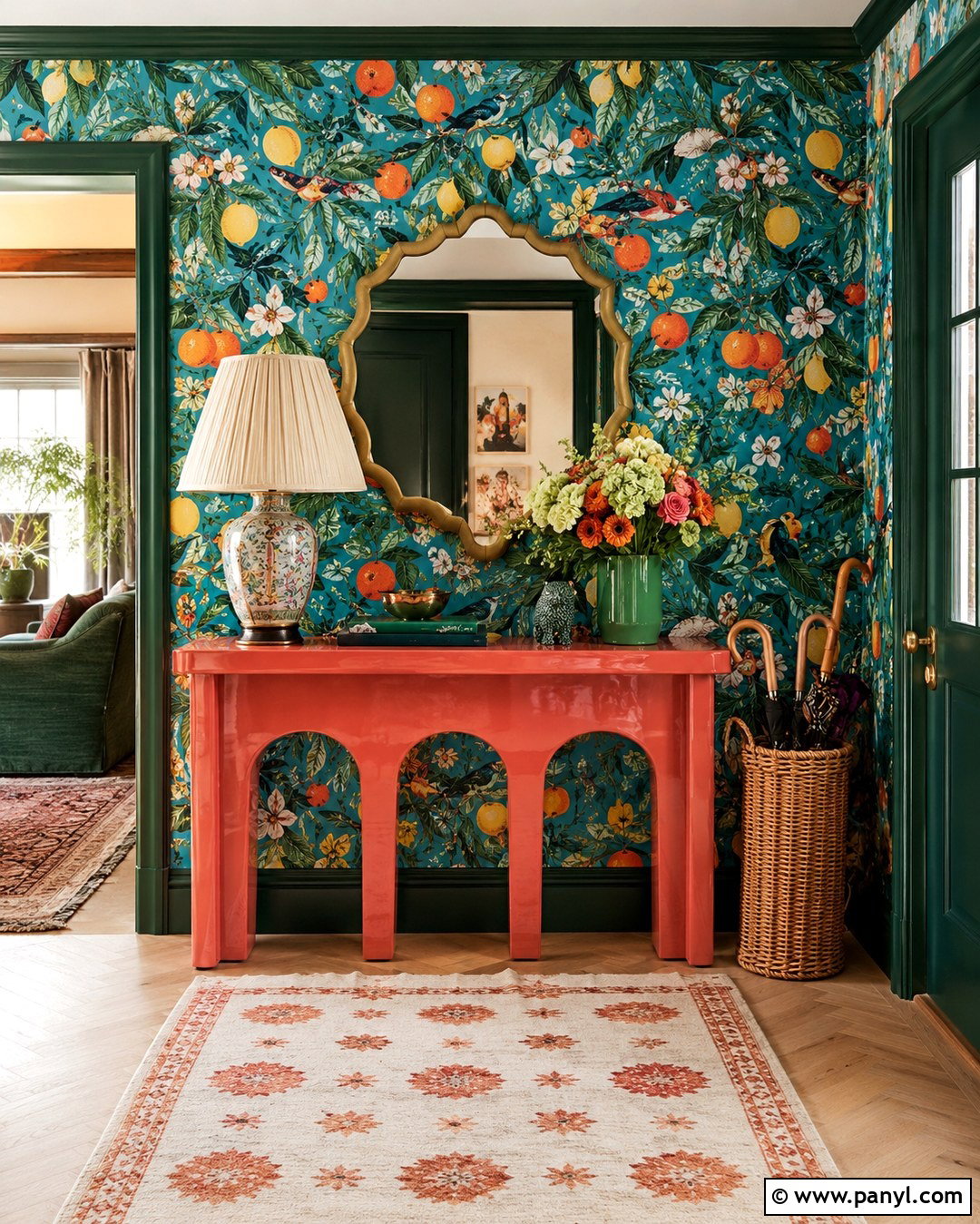 Maximalist Citrus Entryway Wall - 20 Citrus Wall Ideas