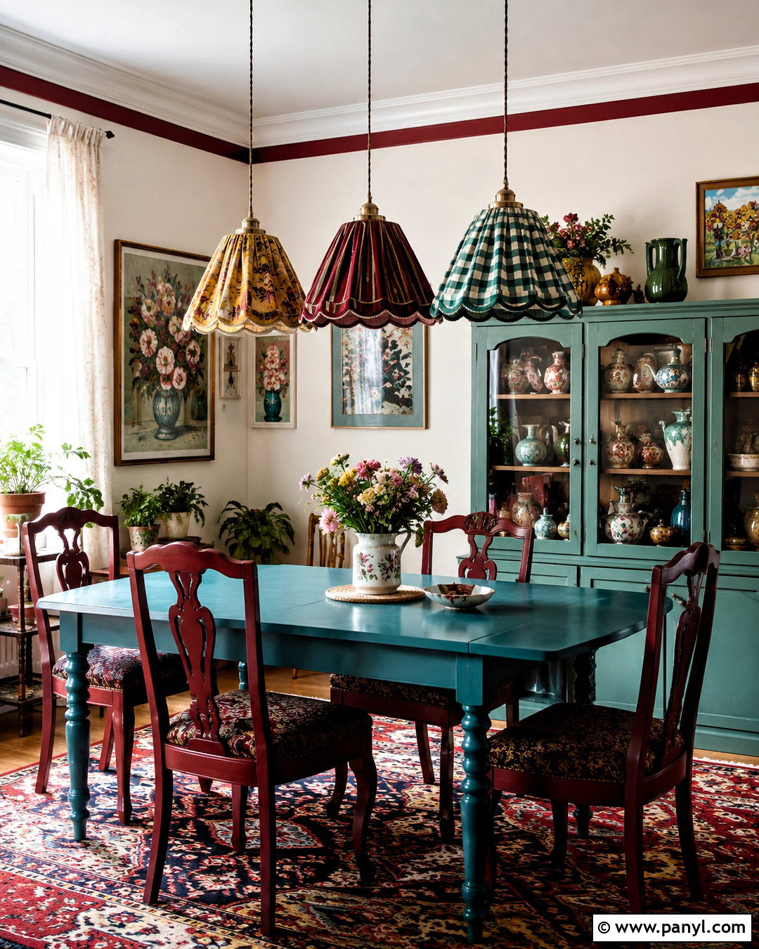 Maximalist DIY Lampshade Dining Room - 20 diy maximalist decor ideas