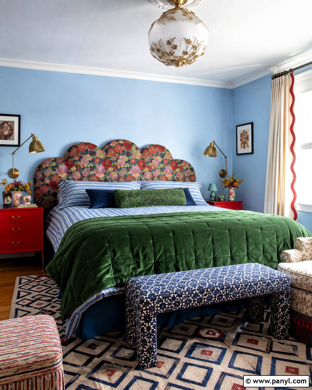 Maximalist Fabric Headboard Bedroom - 20 diy maximalist decor ideas