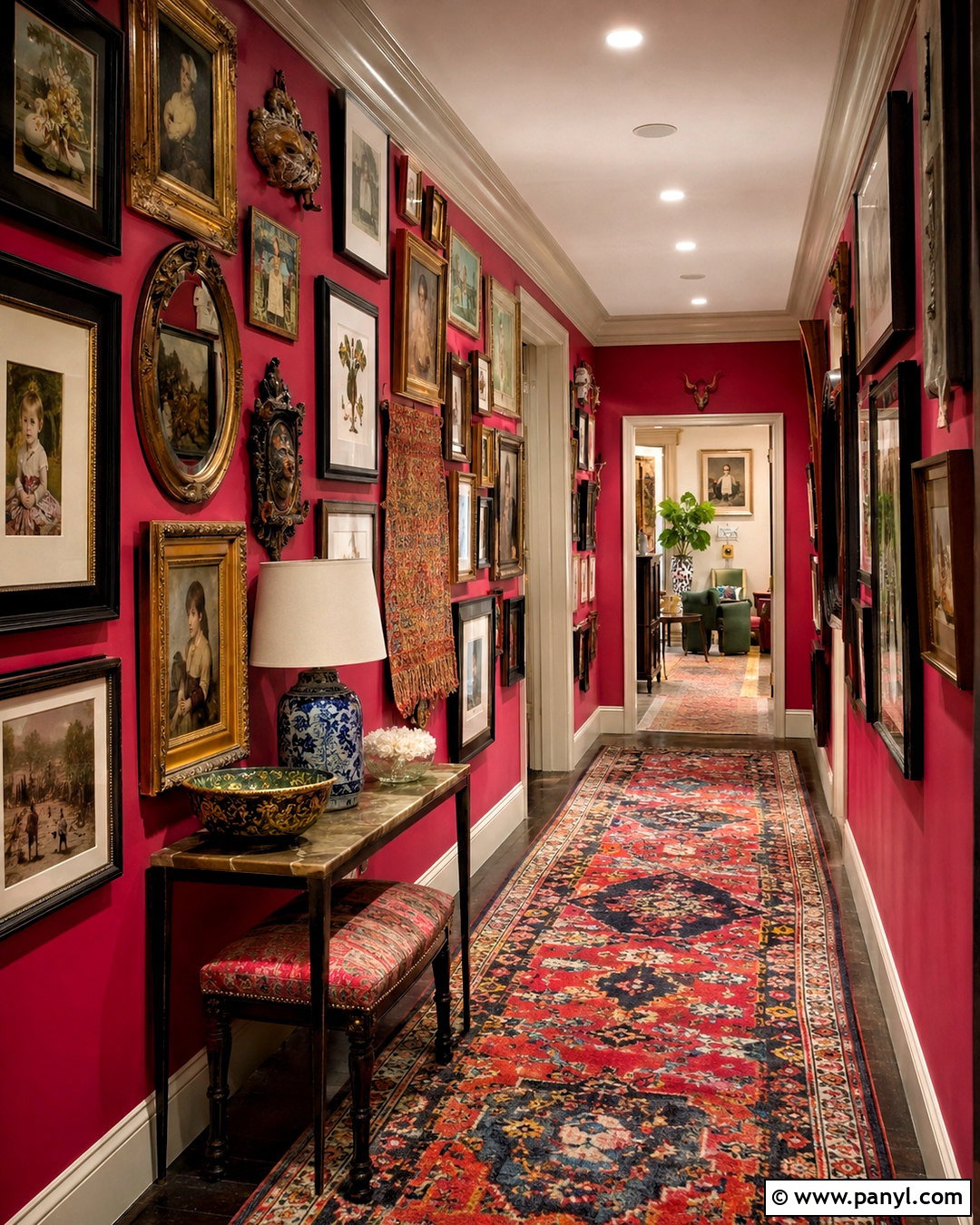 Maximalist Gallery Wall Hallway - 20 maximalist decor ideas