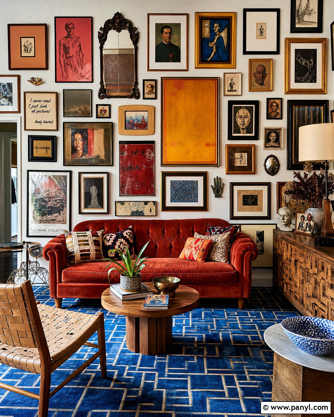 Maximalist Gallery Wall Living Room - 20 interior design maximalist ideas