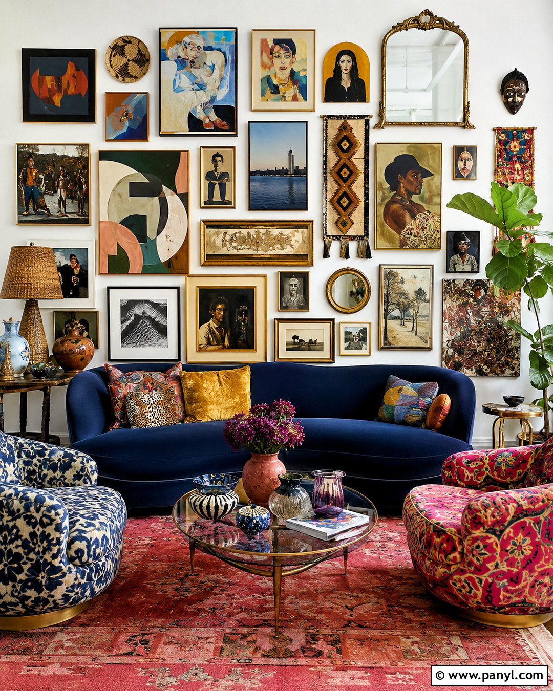 Maximalist Gallery Wall Living Room - 20 modern maximalist decor ideas