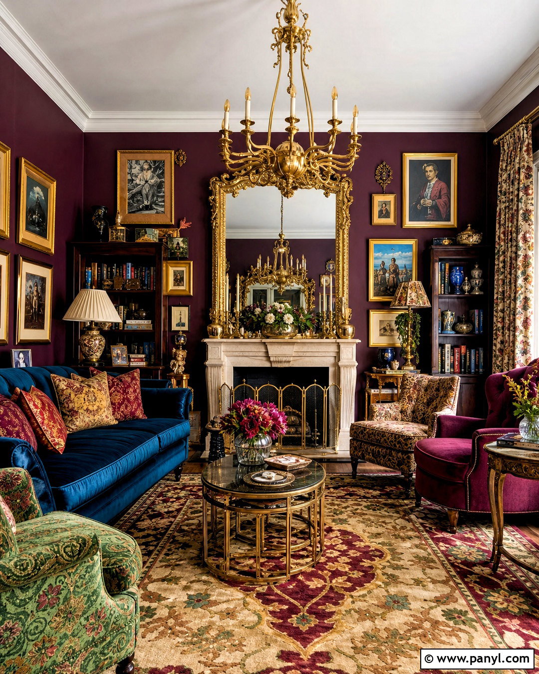 Maximalist Gold Living Room - 20 gold interior design ideas