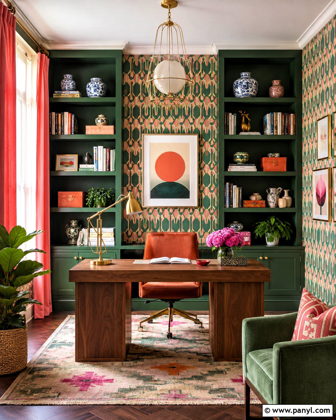 Maximalist Home Office - 20 modern maximalist decor ideas