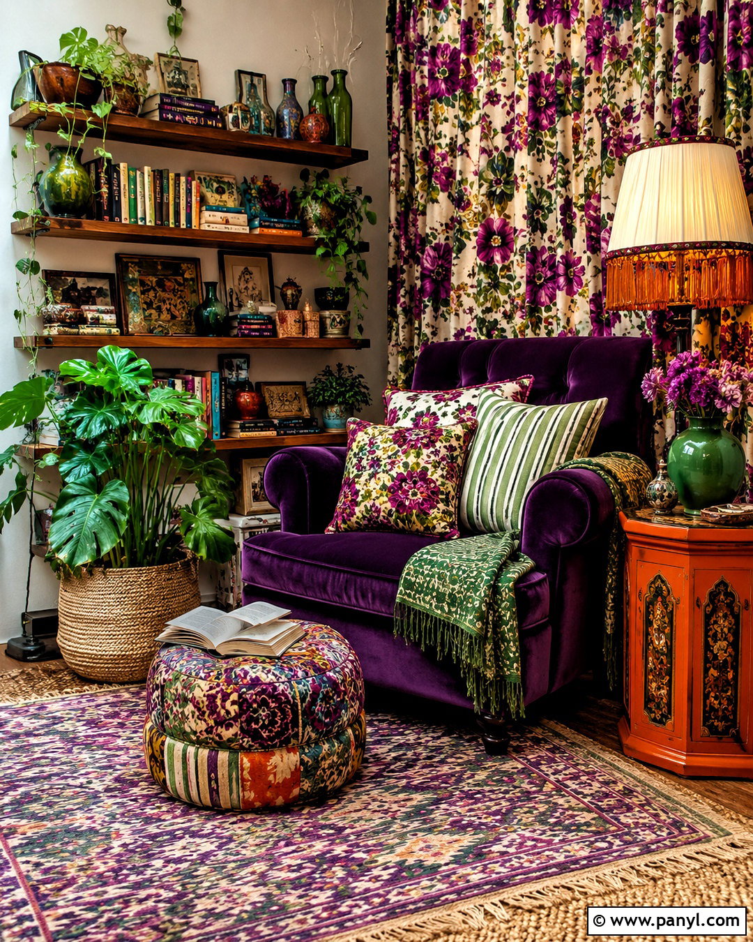 Maximalist Layered Textile Reading Nook - 20 diy maximalist decor ideas