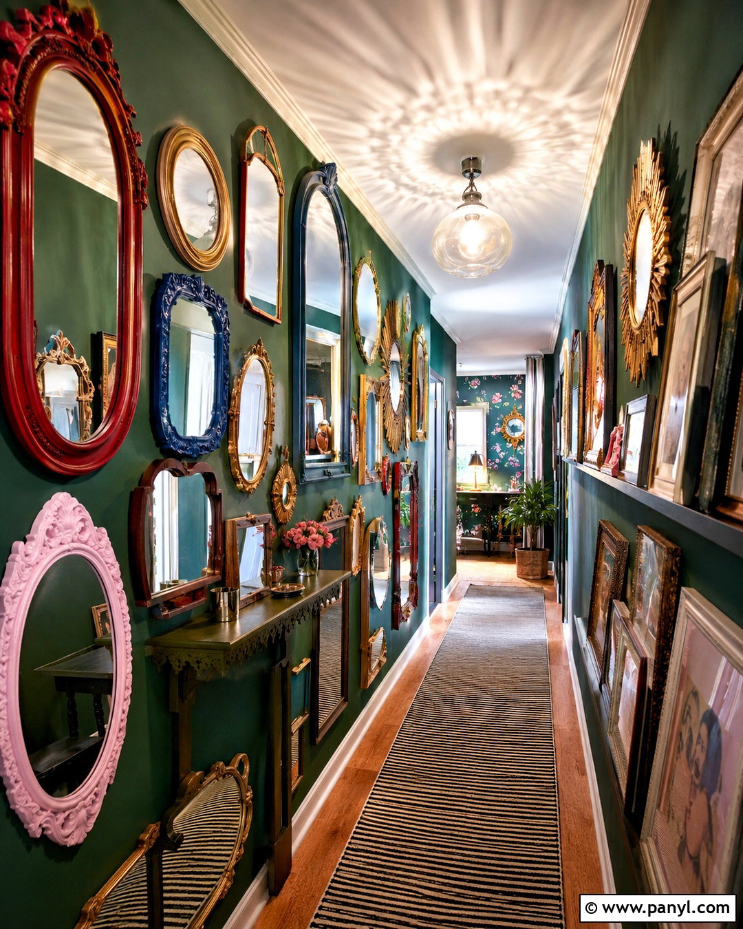 Maximalist Mirror Wall Hallway - 20 diy maximalist decor ideas