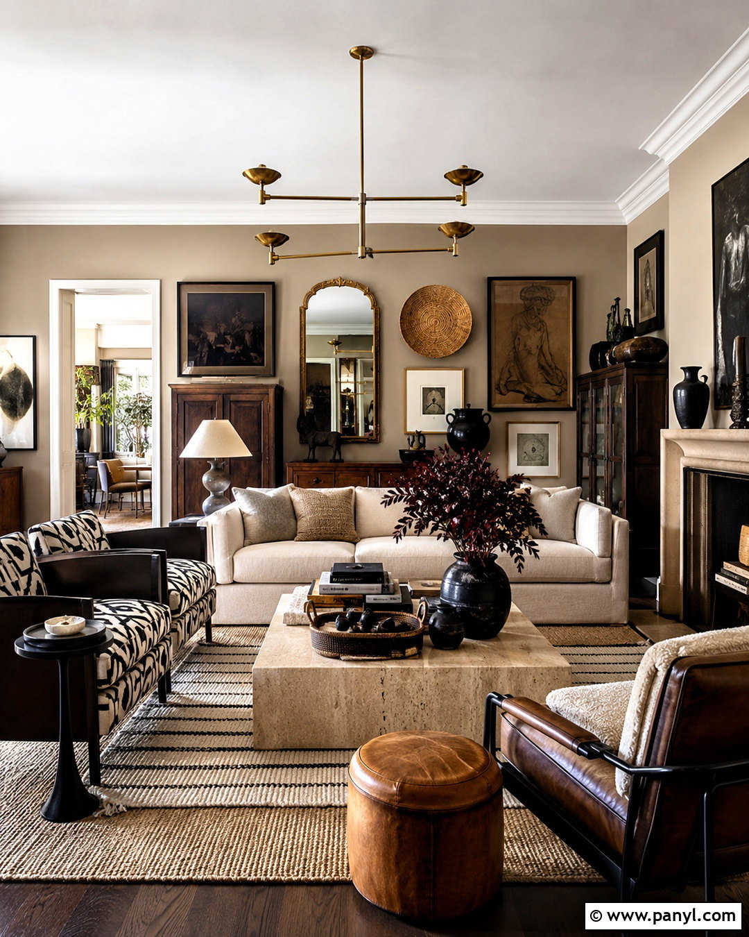 Maximalist Neutral Living Room - 20 modern maximalist decor ideas