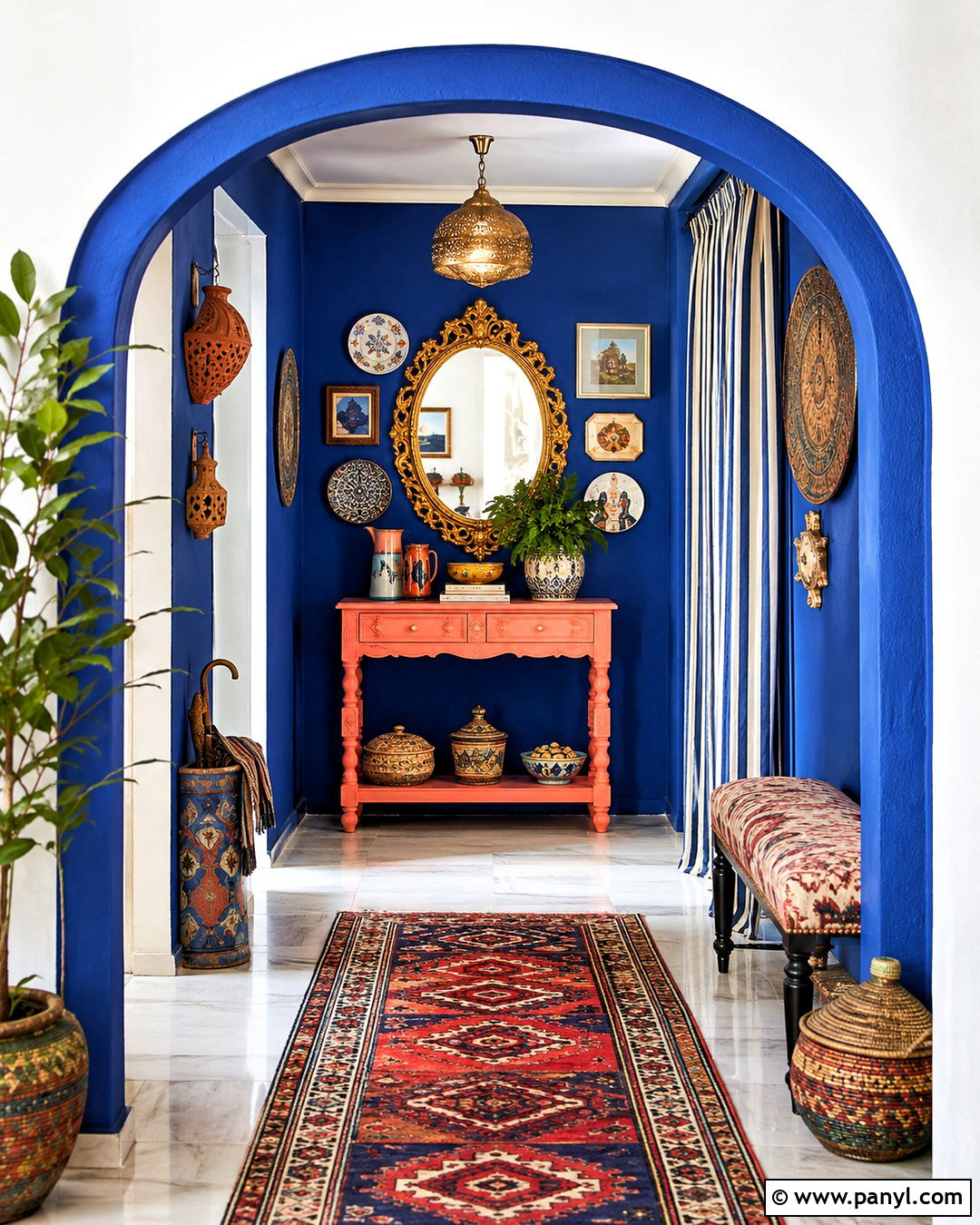 Maximalist Painted Arch Entryway - 20 diy maximalist decor ideas