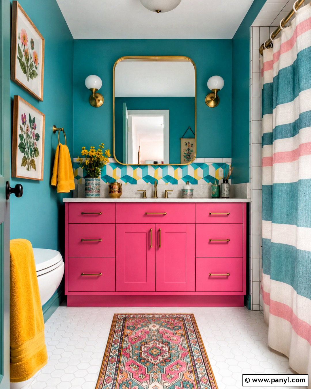 Maximalist Painted Bathroom Vanity - 20 diy maximalist decor ideas