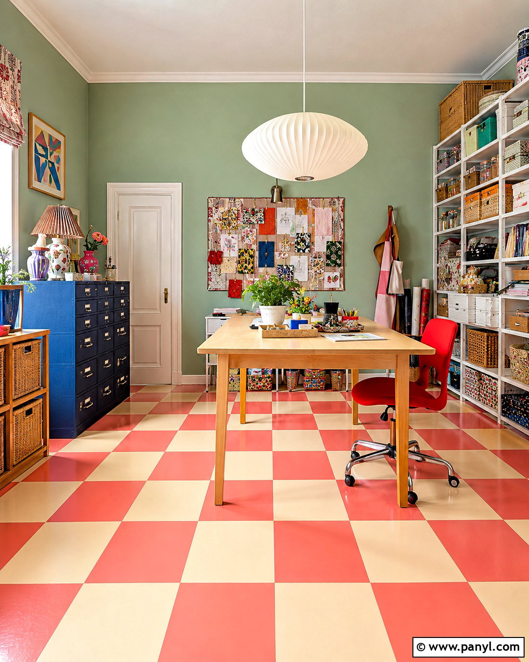 Maximalist Painted Checkerboard Floor - 20 diy maximalist decor ideas