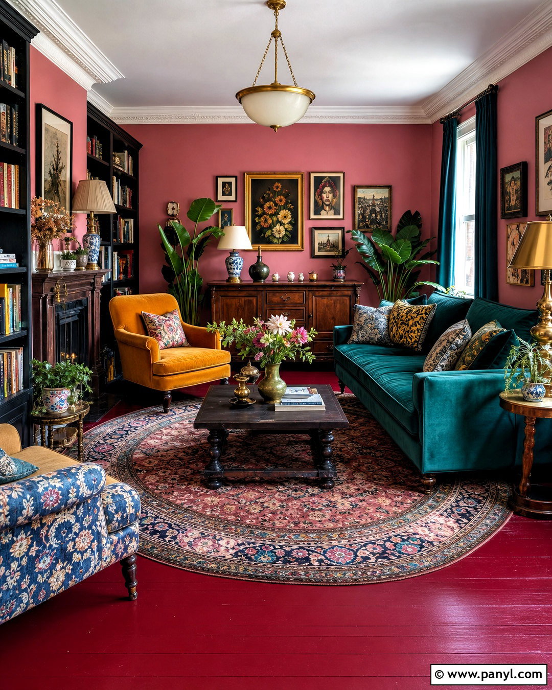 Maximalist Red Floor Living Room - 20 red floor living room ideas