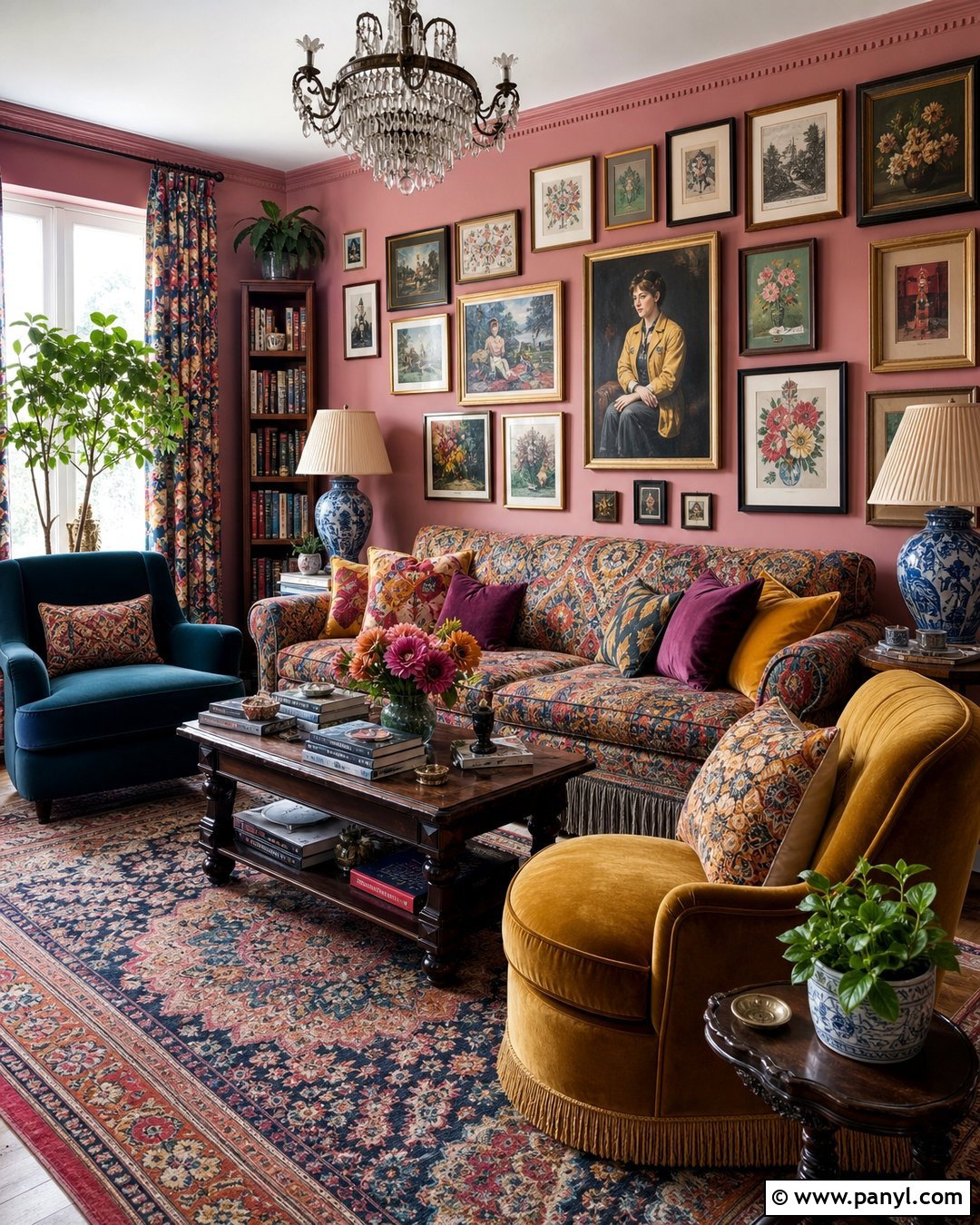 Maximalist Room With Dusty Pink Walls - 35 dusty pink walls